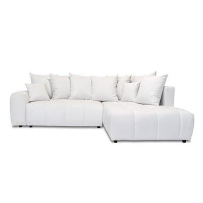Canapé d'angle convertible 4 places en tissu chiné, ROXELANE BOBOCHIC
