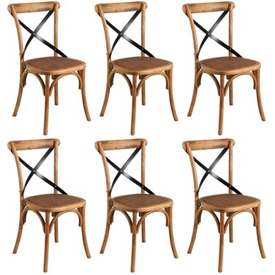 Chaise bistrot en hêtre vieilli Lot de 6 AUBRY GASPARD