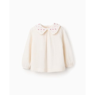 Blouse bambula, broderie de fleurs ISTANBUL ZIPPY