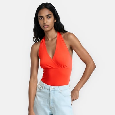 Jersey Crossover Neck Vest Top LA REDOUTE COLLECTIONS