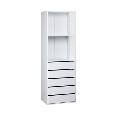 Module dressing décor bois 5 tiroirs 2 étagères MODULO SWEEEK