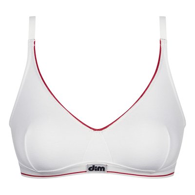 Soutien-gorge  triangle sans armature et basque tricolore Made in France DIM
