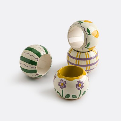 Lot de 4 ronds de serviette en manguier, Halia LA REDOUTE INTERIEURS