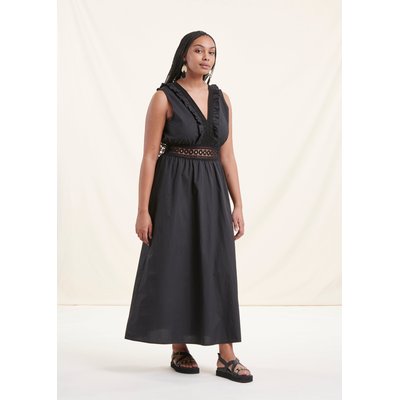 Robe longue en coton avec dentelle LA FEE MARABOUTEE