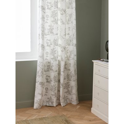 Rideau à ruflettes esprit toile de Jouy CYRILLUS