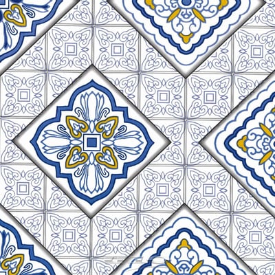 Nappe Toile cirée au mètre Malaga bleu EDEN