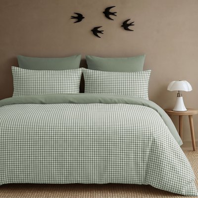 Parure + taies 65x65 coton lavé LUNAS FEBRONIE