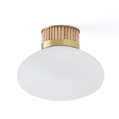 Plafonnier laiton, bambou et verre opaline, Dolce LA REDOUTE INTERIEURS