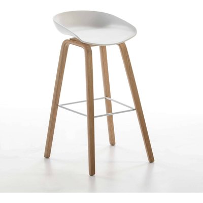 Tabouret de bar moderne en bois, rond RECOLLECTION