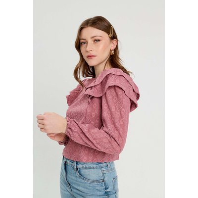 Blouse brodée avec volants CACHE CACHE