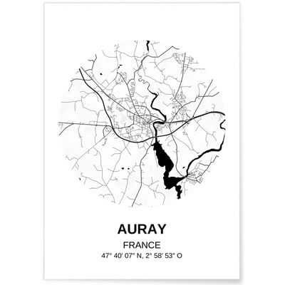 Affiche Carte Auray L'AFFICHERIE