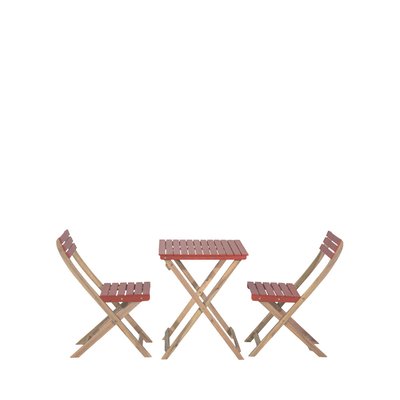 Ensemble table de jardin pliante bistrot et 2 chaises en bois- DANA DRAWER