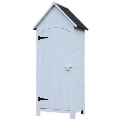 Abri de jardin Bois de sapin Blanc OUTSUNNY