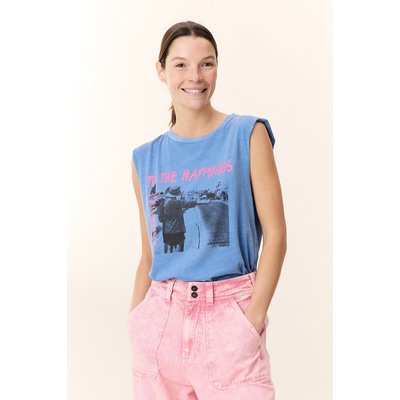 Printed sleeveless T-shirt, round neck, DODE LEON & HARPER