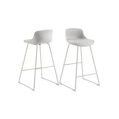 Tabourets de bar en métal et simili (lot de 2) - LILIAN HELLIN, DEPUIS 1862