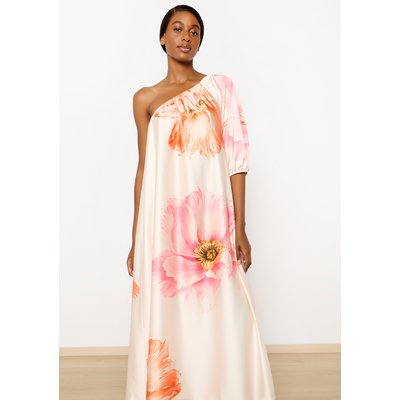 Robe asymétrique en satin avec fleurs LOLALIZA