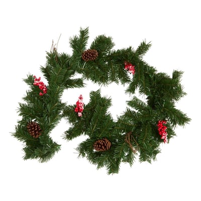 Guirlande de Noël naturelle baies rouges 180 cm FEERIC LIGHTS & CHRISTMAS