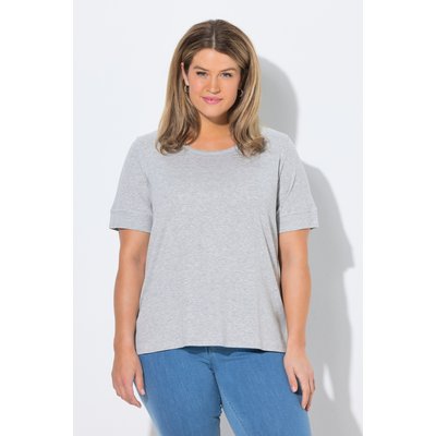 T-shirt, jersey côtelé, col rond ULLA POPKEN