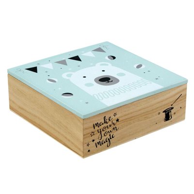 Boite carrée en bois Ours AUBRY GASPARD