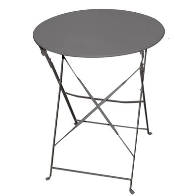 Table ronde de jardin pliable en métal gris anthracite - 60x60x71cm SUNNYDAYS