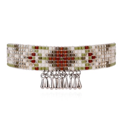 Bracelet perles tissées et cabochon central PRAVEEN HIPANEMA