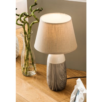 Waverley Marble Effect Ceramic Table Lamp in Grey SO'HOME