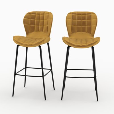 Lot de 2 chaises de bar en velours - MAZZIA RENDEZ-VOUS DÉCO