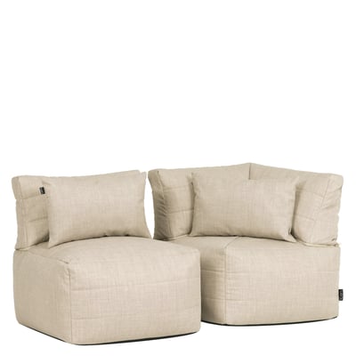Pouf canapé de jardin modulable en tissu tissé d'intérieur et d'extérieur Oeko-Tex® - NOA ICON