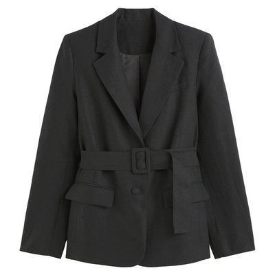 Linen/Cotton Fitted Blazer LA REDOUTE COLLECTIONS