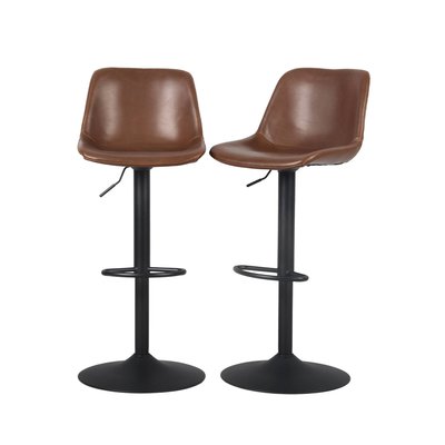 Tabouret de bar réglable  60,5/81,5cm simili cuir (lot de 2) NOAH SWEEEK