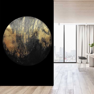 Papier peint graphique pleine lune or HEXOA