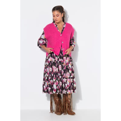 Gilet en maille ajourée, boutons fantaisie STUDIO UNTOLD