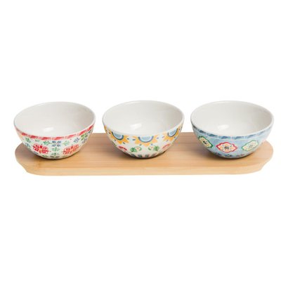 Coffret plateau avec 3 bols  -DONNA AMADEUS