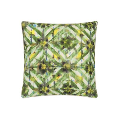 Housse de coussin imprimée en gabardine de coton, PARQUET BATIK FOREST DESIGNERS GUILD