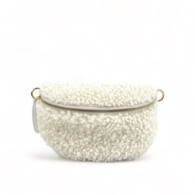 Sac banane en cuir et tissu peluche LOU PILOU OH MY BAG