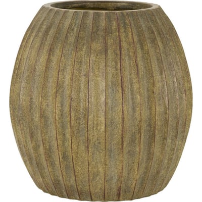 Vase rond strié fini patiné MODERN RECOLLECTION