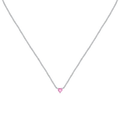 Collier en acier, cristaux, SILVER LA PETITE STORY