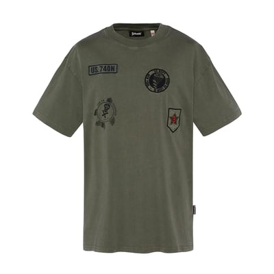 T-shirt army badgé, effet vintage SCHOTT