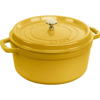 Cocotte en fonte 26 cm, Rond(e), Citron STAUB