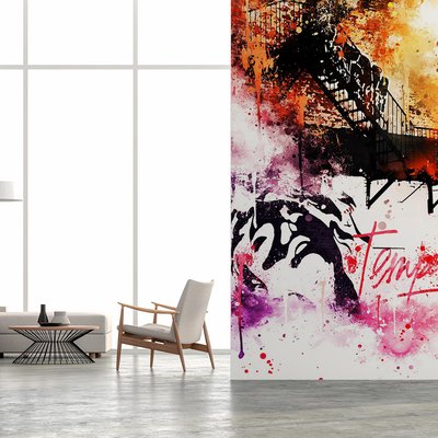 Papier peint graphique la street HEXOA