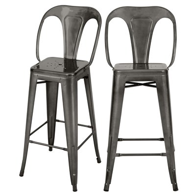 Lot de 2 chaises pour îlot central 67 cm en métal - INDUS RENDEZ-VOUS DÉCO
