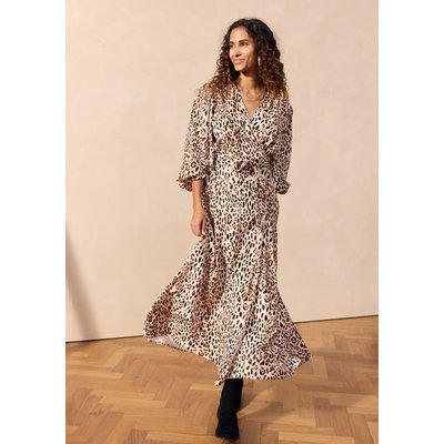 Robe cache-coeur à imprimé léopard LOLALIZA