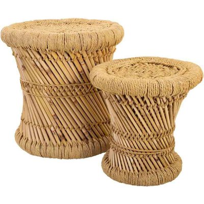 Tabouret bambou et corde naturelle esprit artisanal chaleureux RECOLLECTION