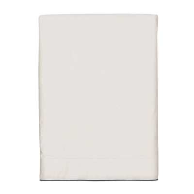 Drap plat en satin de coton lavé, RÊVE SATINÉ BLANC CERISE