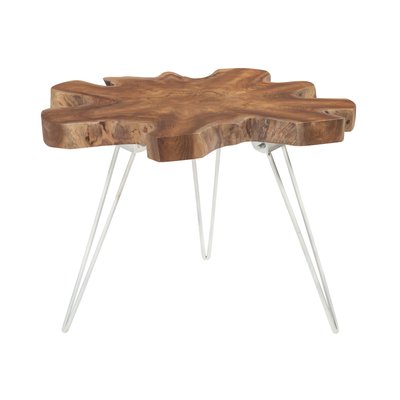 Bout de canapé en teck et pied en aluminium NOW'S HOME