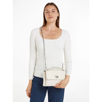 Sac besace fermeture rabat bandoulière chaine logo CALVIN KLEIN
