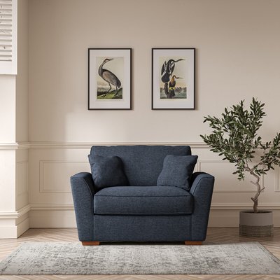 Florence Soft Brushed Snuggle Chair with Dark Brown Wood Legs SO'HOME