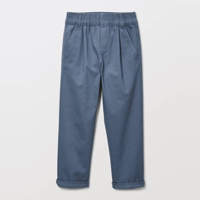 Pantalon droit élastiqué uni en coton MONOPRIX