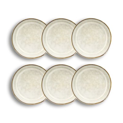 Lot de 6 assiettes coupes en grès 20cm, BORAL OGO LIVING
