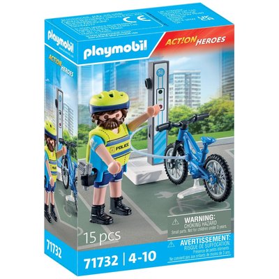 Policier cycliste et borne de recharge électrique PLAYMOBIL